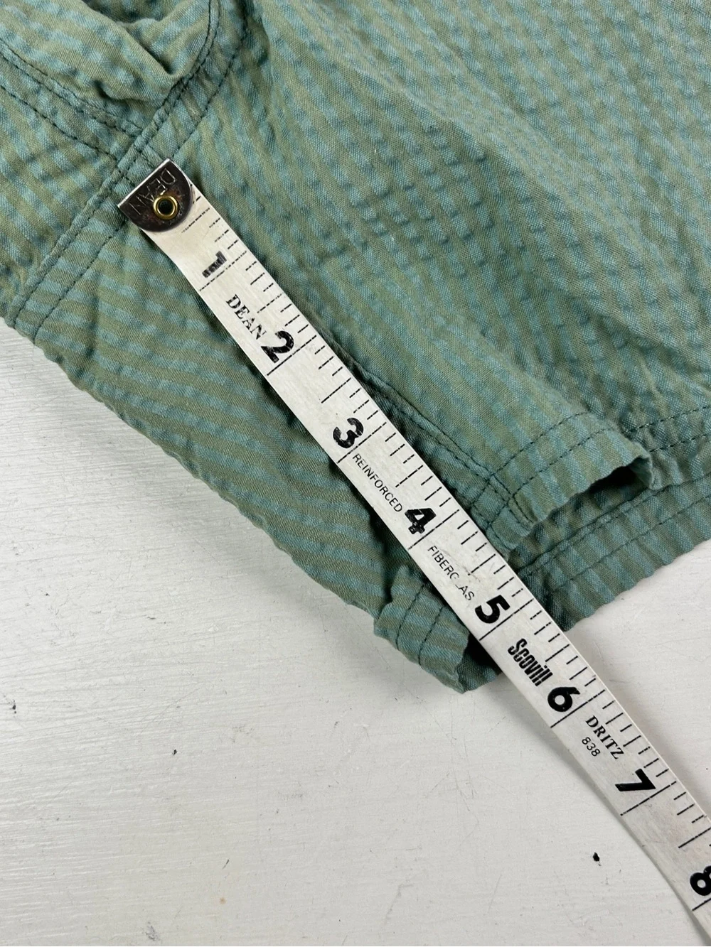 J Crew Flex Swimwear Shorts Mens Small Green Blend seersucker Lined